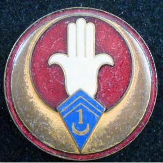 Insigne du 1° régiment de spahis algériens Drago Paris H. 164 émail