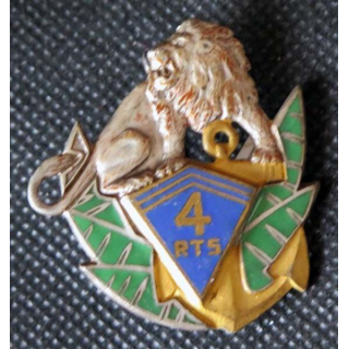 Insigne du 4° Régiment de Tirailleurs Sénégalais DRAGO BERANGER Déposé