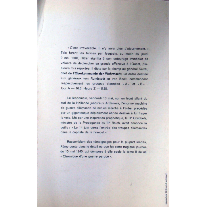 Chronique d'une guerre perdue - Tome 2 - Le 10 Mai 1940