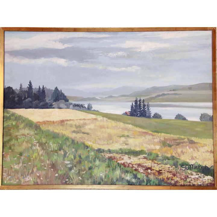 Huile de Svetlana Manen Lac de Saint Point après la pluie 1968