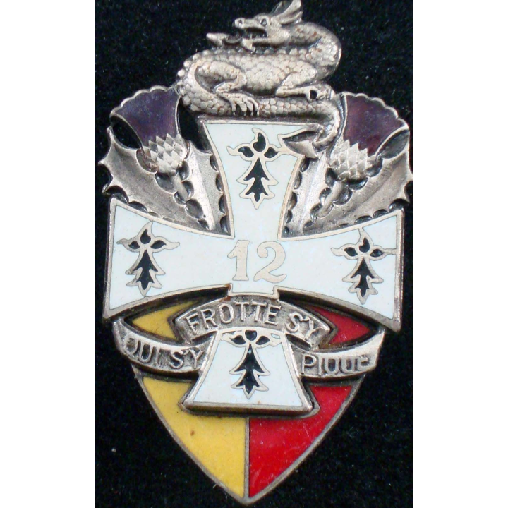 Insigne du 12° régiment de dragons Arts et insignes H. 732