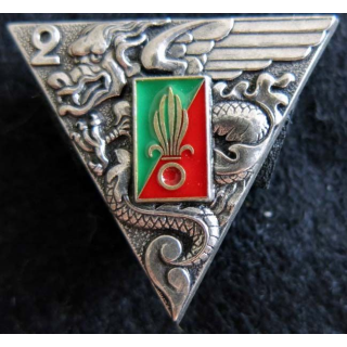 2° REP : insigne du 2° régiment étranger parachutiste de fabrication Delsart G.1948