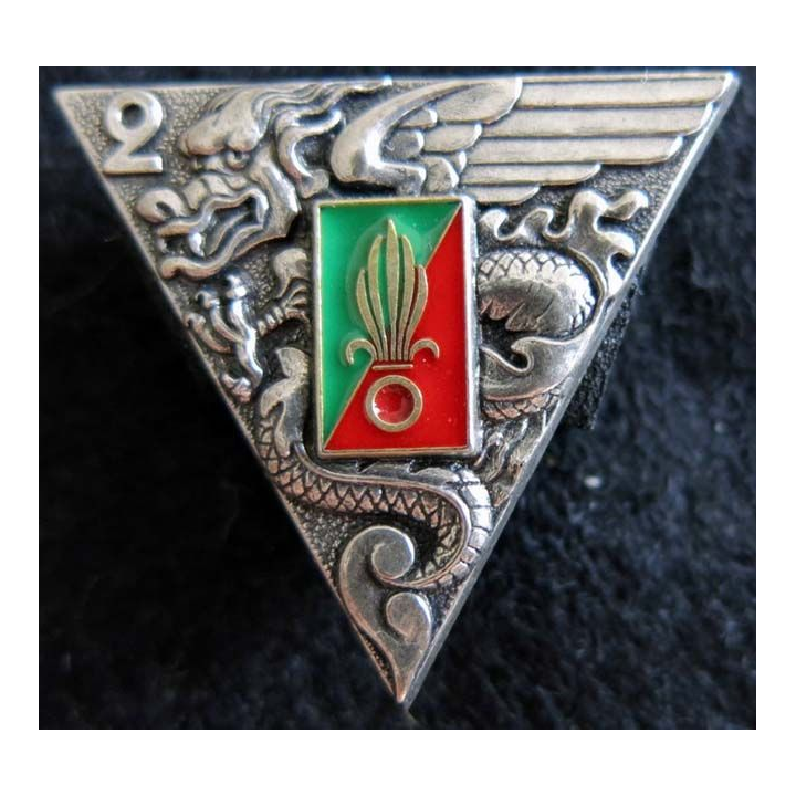 2° REP : insigne du 2° régiment étranger parachutiste de fabrication Delsart G.1948