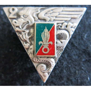 2° REP : insigne du 2° régiment étranger parachutiste de fabrication Balme Saumur G.1948