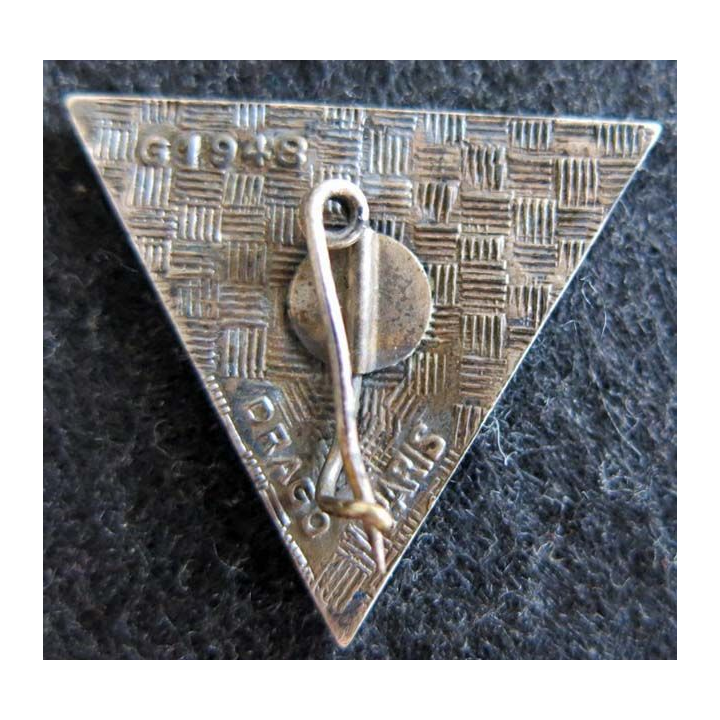 2° REP : insigne du 2° régiment étranger parachutiste de fabrication Drago Paris G.1948 épingle cassée