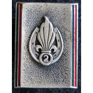 2° REI : insigne métallique du 2° régiment étranger d'infanterie boléro oblong