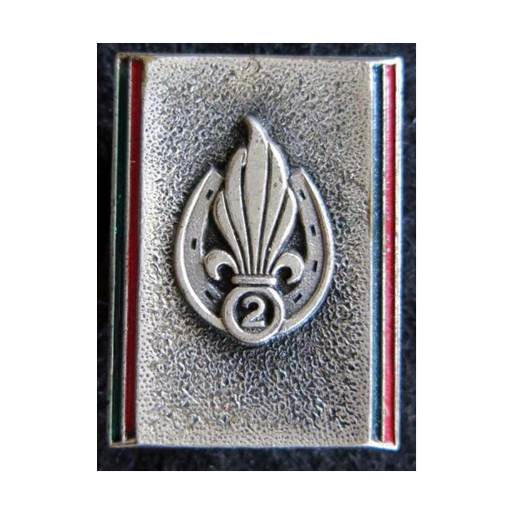 2° REI : insigne métallique du 2° régiment étranger d'infanterie boléro oblong