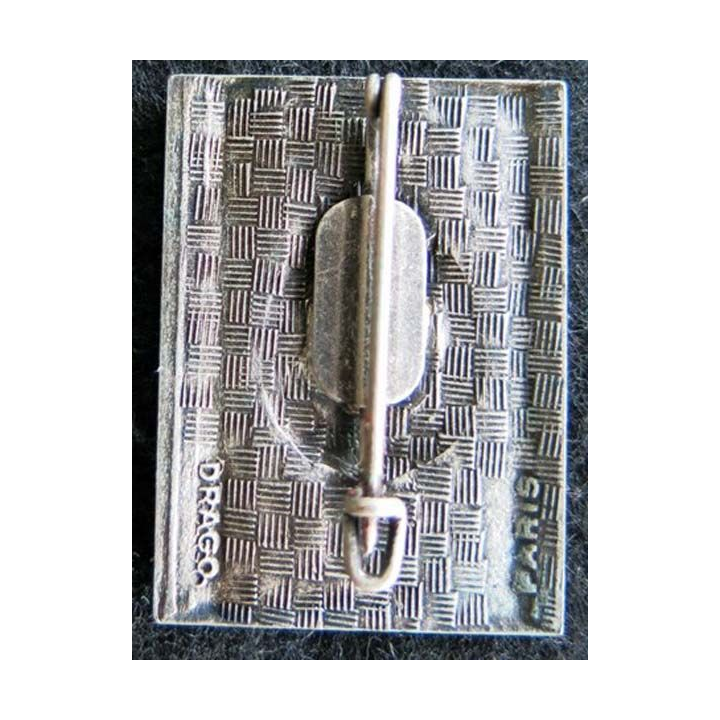 2° REI : insigne métallique du 2° régiment étranger d'infanterie Drago émail