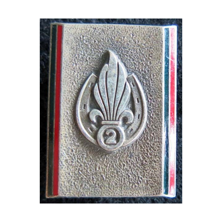 2° REI : insigne métallique du 2° régiment étranger d'infanterie Drago G. 2333 émail