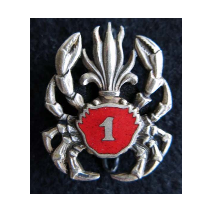 1° REC  : Insigne métallique du 1° groupement amphibie du 1° Régiment étranger de cavalerie de fabrication Drago émail