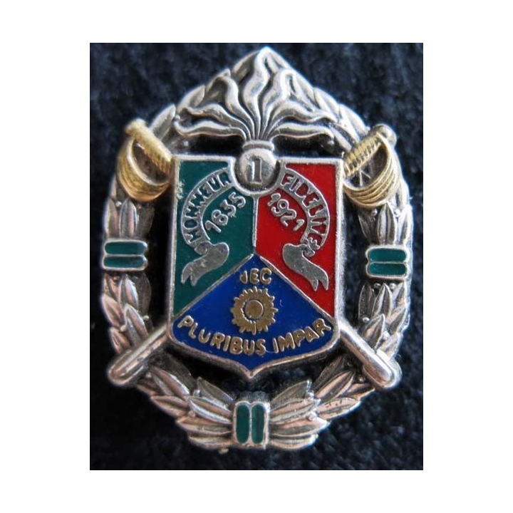 1° REC : insigne métallique du 1° régiment étranger de cavalerie de fabrication Balme Saumur