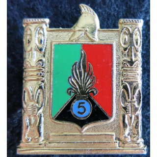 5° RMP : insigne métallique du 5° régiment mixte du Pacifique de fabrication Drago  G. 2988