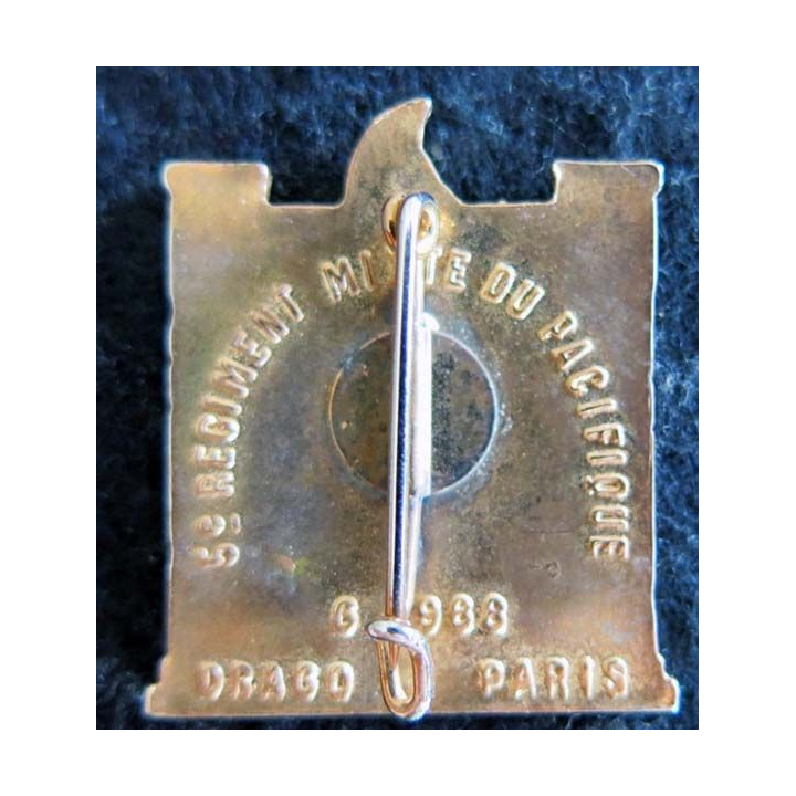 5° RMP : insigne métallique du 5° régiment mixte du Pacifique de fabrication Drago  G. 2988