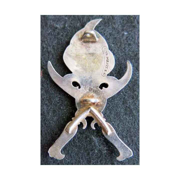 1° REC  : Insigne métallique du 2° escadron du 1° Régiment étranger de cavalerie DAGUET Th. Maitre argent