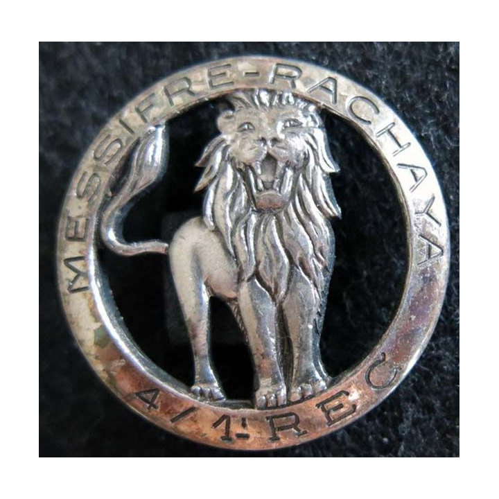 1° REC  : Insigne métallique du 4° escadron du 1° Régiment étranger de cavalerie Arthus Bertrand Paris