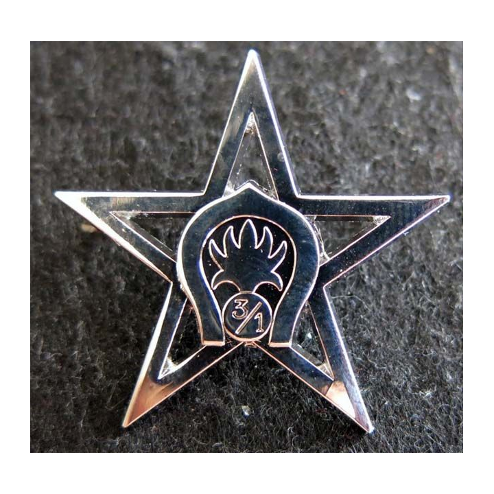 1° REC  : Insigne métallique du 3° escadron du 1° Régiment étranger de cavalerie A.B chromé