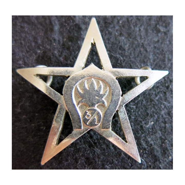 1° REC  : Insigne métallique du 3° escadron du 1° Régiment étranger de cavalerie A.B chromé