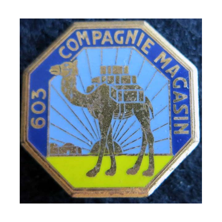 603° CM : insigne métallique de la 603° compagnie magasin Drago Paris G. 1181