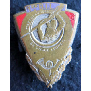 1° BIL : insigne métallique du 1° régiment d'Infanterie légère (d'Afrique) de fabrication Drago Béranger émail