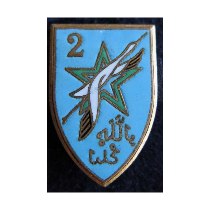 2° DIM : insigne métallique de la 2° division d'Infanterie marocaine de fabrication GE Mardini en émail