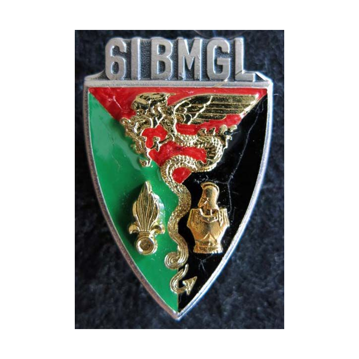 61° BMGL : insigne métallique du 61° bataillon mixte génie légion de fabrication Drago G. 2277