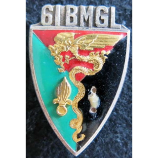 61° BMGL : insigne métallique du 61° bataillon mixte génie légion de fabrication Drago G. 2277