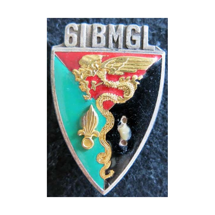 61° BMGL : insigne métallique du 61° bataillon mixte génie légion de fabrication Drago G. 2277