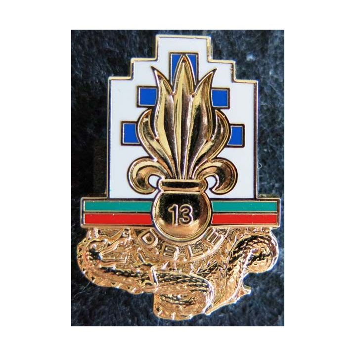 13° DBLE : insigne métallique de la 13° demi brigade de la légion étrangère réalisé par Arthus Bertrand pour les Editions Atlas
