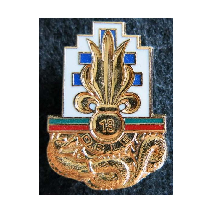 13° DBLE : insigne métallique de la 13° demi brigade de la légion étrangère de fabrication Balme Saumur