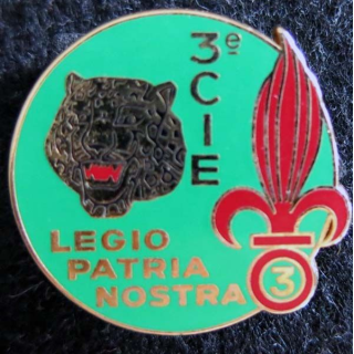 3° REI : insigne de la 3° compagnie du 3° régiment étranger d'infanterie fabrication Drago Noisiel