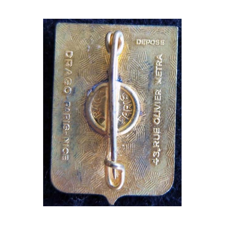 2° REI : Insigne métallique du 2° régiment étranger d'infanterie Extrême Orient Drago O. Métra déposé émail