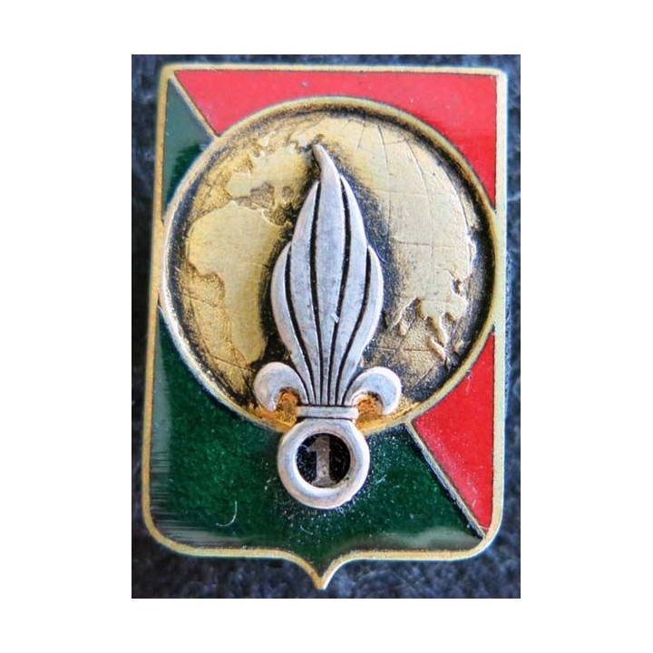 1° REI : Insigne métallique du 1° Régiment étranger d'infanterie de fabrication Drago Paris