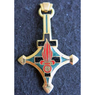 3° CSPLE : Insigne métallique de la 3° compagnie saharienne portée de Légion Étrangère de fabrication Drago Paris
