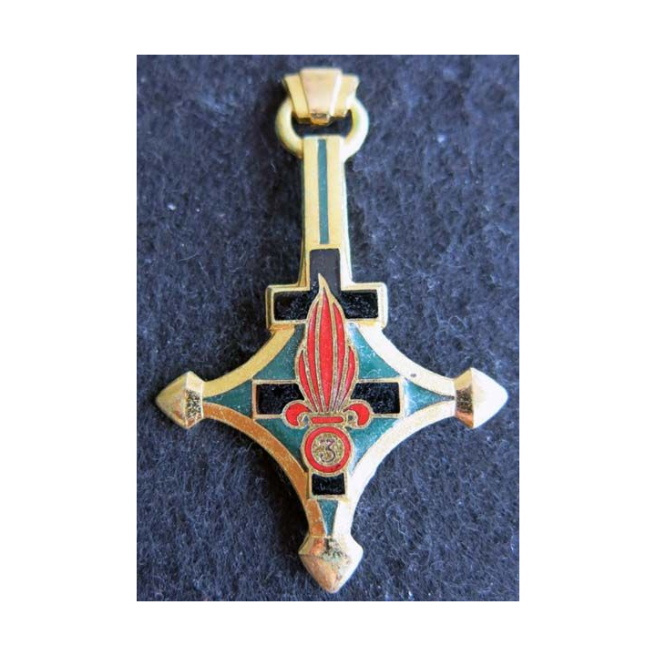 3° CSPLE : Insigne métallique de la 3° compagnie saharienne portée de Légion Étrangère de fabrication Drago Paris