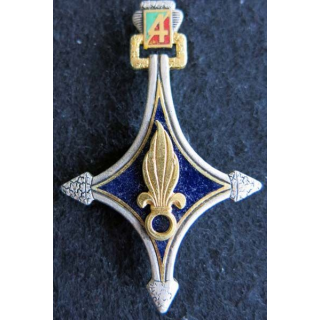4° CSPLE : Insigne métallique de la 4° compagnie saharienne portée de Légion Étrangère de fabrication Drago G. 1378
