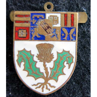 BLASON NANCY : insigne métallique ancien blason en émail de la ville de Nancy 24 x 34 mm avec anneau