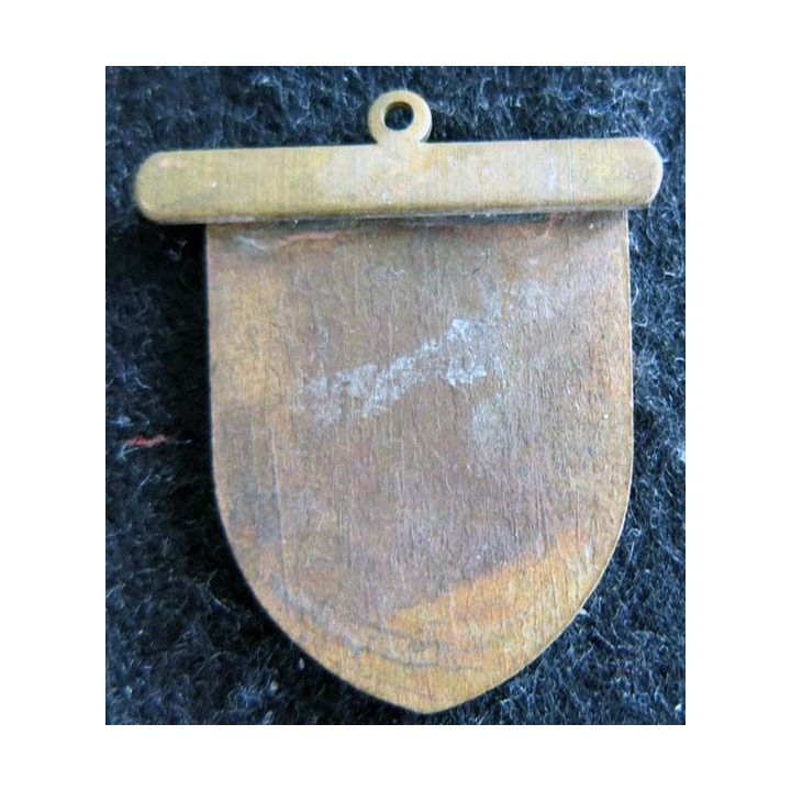 BLASON NANCY : insigne métallique ancien blason en émail de la ville de Nancy 24 x 34 mm avec anneau