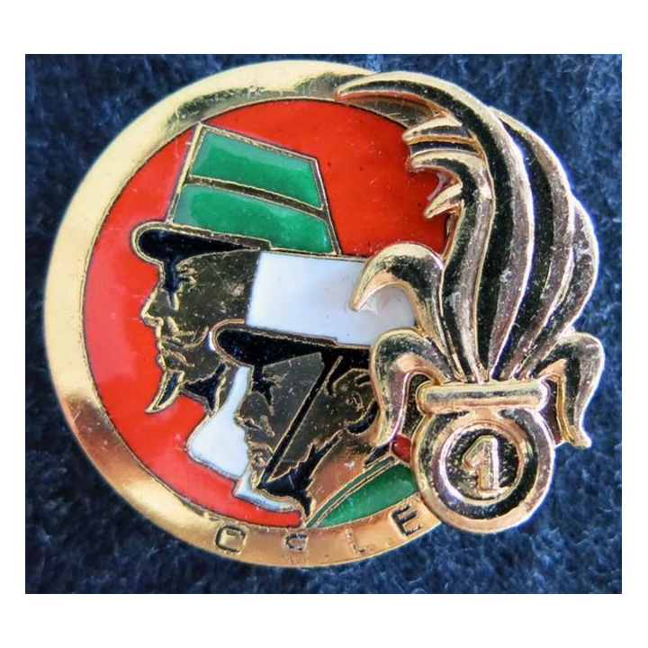 1° RE : insigne métallique compagnie des services de la Légion Étrangère du 1°régiment étranger fabrication FIA