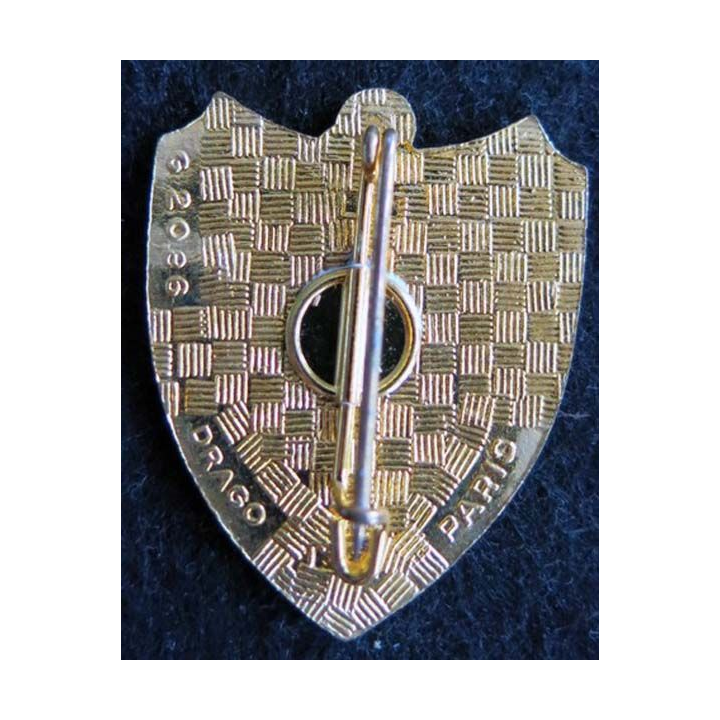 7° RIMA CI : Insigne métallique du 7° Régiment d'Infanterie de Marine CI de fabrication Drago Paris G. 2086 émail