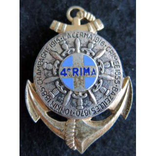 4° RIMA : Insigne métallique du 4° Régiment d'Infanterie de Marine de fabrication Andor 6680