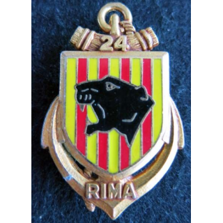 24° RIMA : insigne métallique du 24° régiment d'infanterie de marine de fabrication Delsart G. 2017