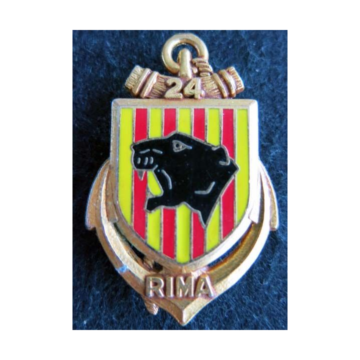 24° RIMA : insigne métallique du 24° régiment d'infanterie de marine de fabrication Delsart G. 2017