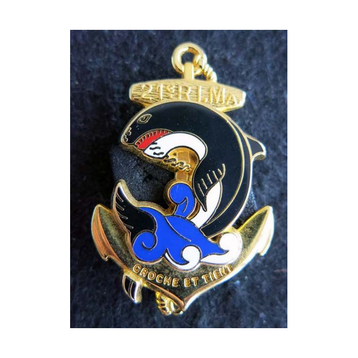 21° RIMA : insigne métallique du 21° régiment d'infanterie de marine fabrication Boussemart