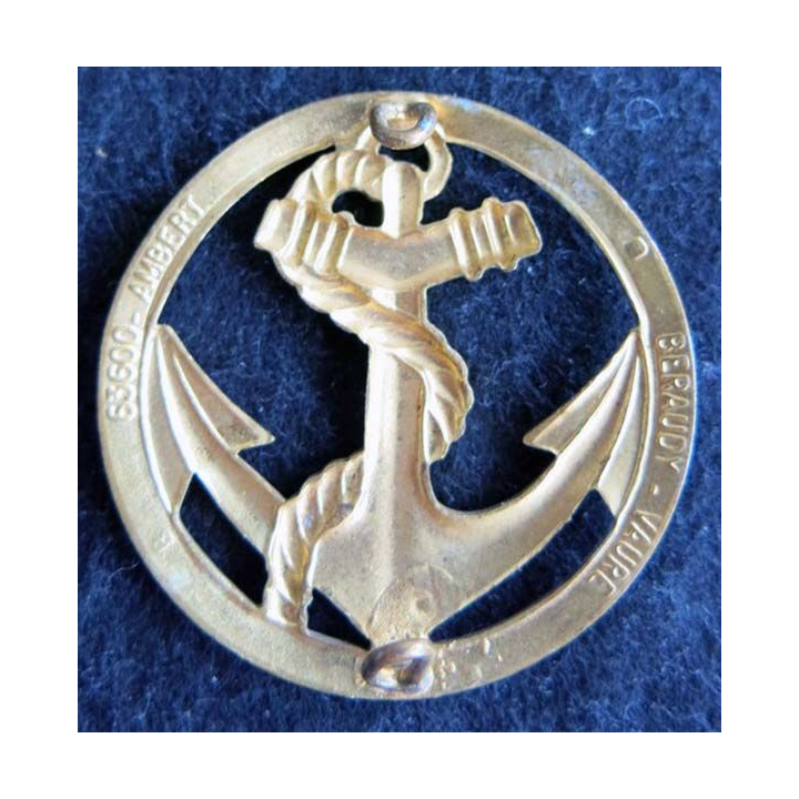 TDM : Insigne béret troupes de Marine de fabrication Béraudy Vaure 4,4 cm