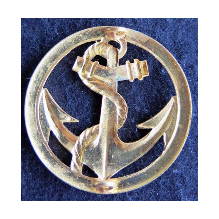 TDM : Insigne béret troupes de Marine fabrication non marquée 4,4 cm