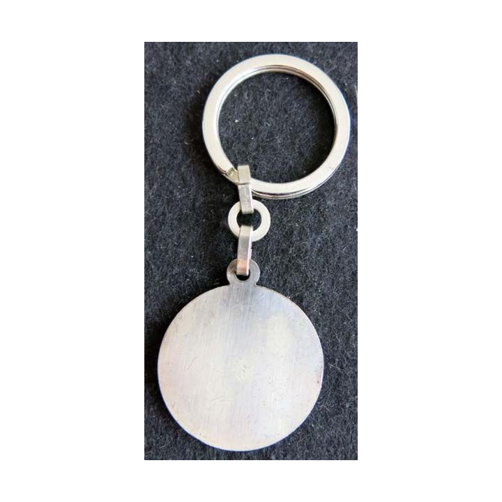 PORTE CLEFS : porte clefs de la musique principale des troupes de Marine de diamètre 3,5 cm argenté