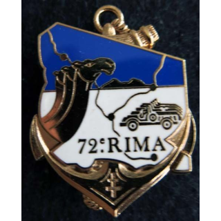 72° RIMA : Insigne métallique du 72° régiment d'infanterie de Marine de fabrication Delsart G. 1750