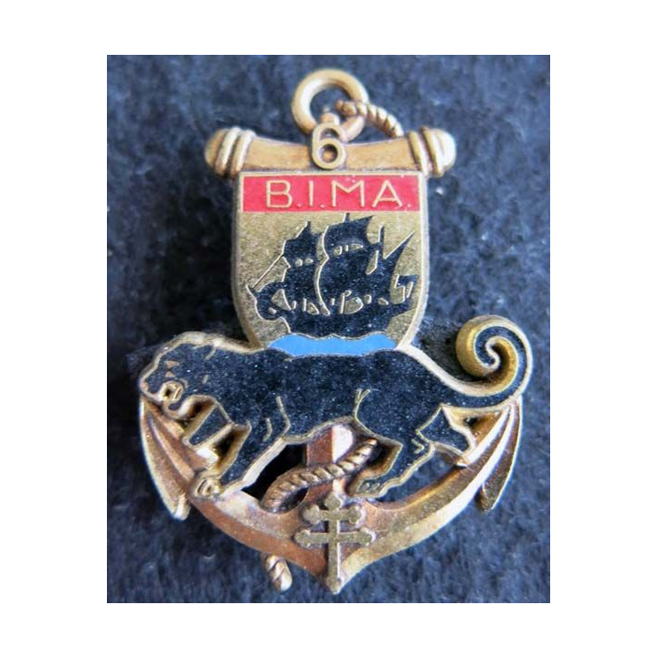 6° BIMa : Insigne métallique du 6° bataillon d'infanterie de Marine Delsart Sens G. 3214