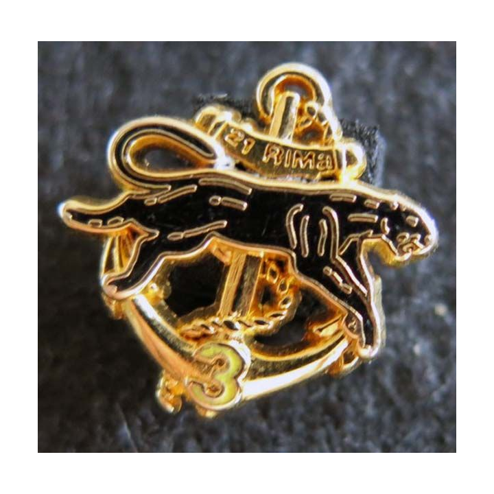 21° RIMa : insigne métallique en réduction 3° compagnie du 21° régiment d'infanterie de Marine fabricant non marquée