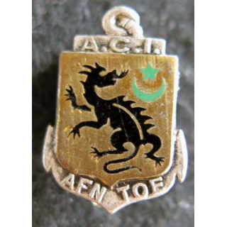ACI AFN TOE : insigne métallique en réduction des anciens combattants d'Indochine d'AFN et TOE
